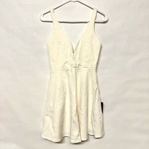 NWT Lulus off white strappy sleeveless skater mini dress women’s size XS new